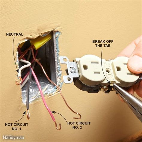 break tabs in electrical outlet boxes|how to break tabs in outlet.